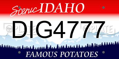 DIG4777 Idaho License Plate