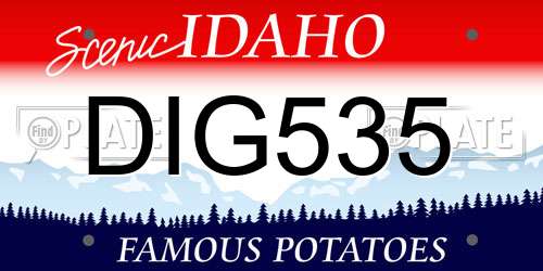 DIG535 Idaho License Plate