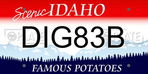DIG83B Idaho License Plate