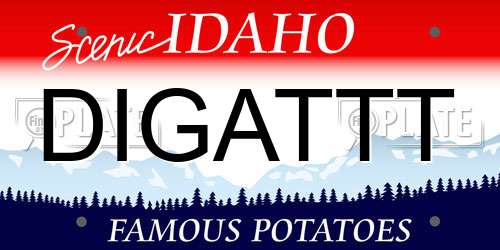 DIGATTT Idaho License Plate