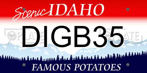 DIGB35 Idaho License Plate