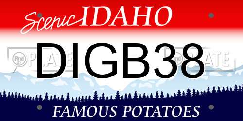 DIGB38 Idaho License Plate