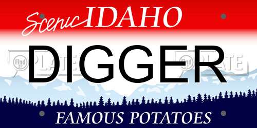 DIGGER Idaho License Plate
