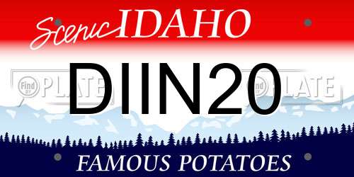 DIIN20 Idaho License Plate