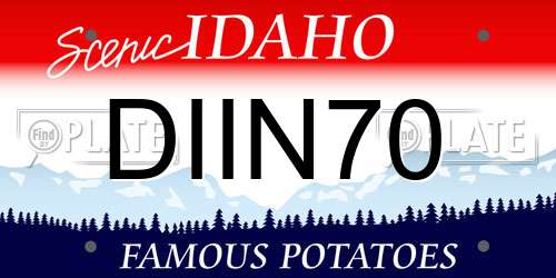 DIIN70 Idaho License Plate