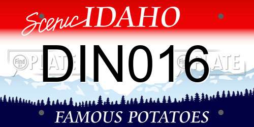 DIN016 Idaho License Plate