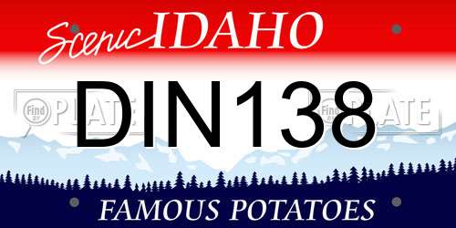 DIN138 Idaho License Plate