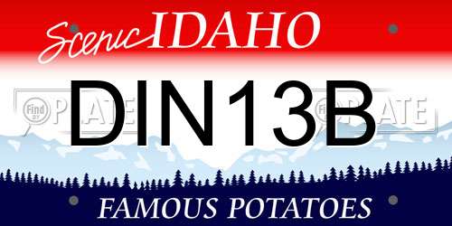 DIN13B Idaho License Plate