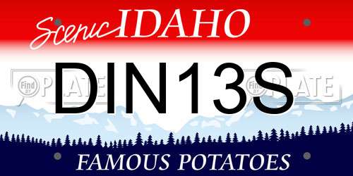 DIN13S Idaho License Plate