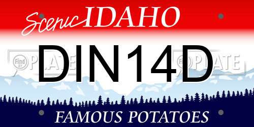DIN14D Idaho License Plate