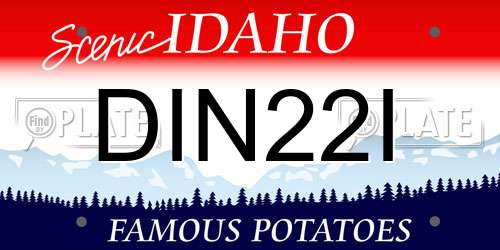 DIN22I Idaho License Plate
