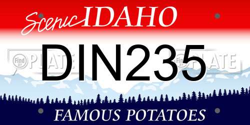 DIN235 Idaho License Plate