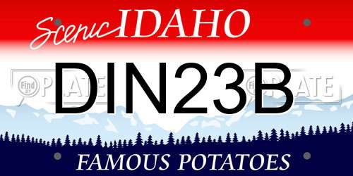 DIN23B Idaho License Plate