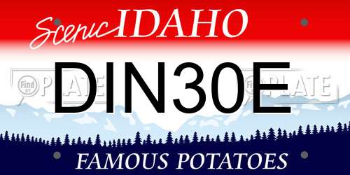 DIN30E Idaho License Plate