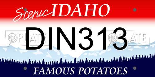 DIN313 Idaho License Plate