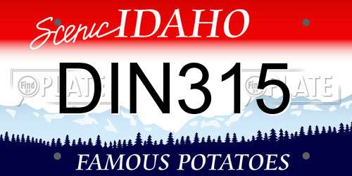DIN315 Idaho License Plate