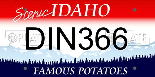 DIN366 Idaho License Plate