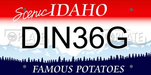DIN36G Idaho License Plate