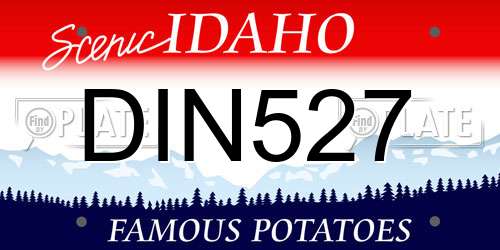DIN527 Idaho License Plate