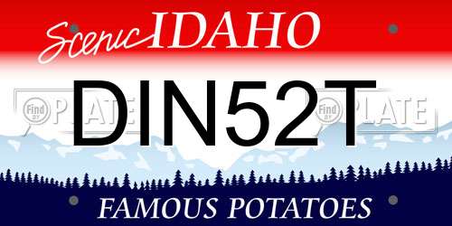 DIN52T Idaho License Plate