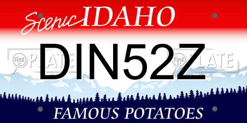 DIN52Z Idaho License Plate