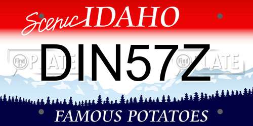 DIN57Z Idaho License Plate