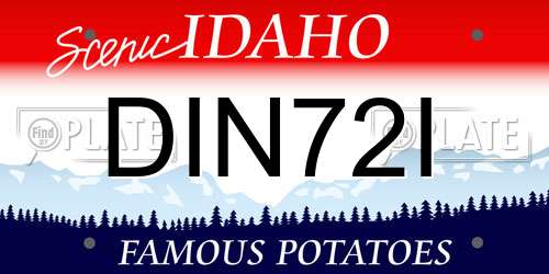 DIN72I Idaho License Plate