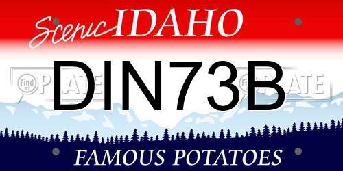 DIN73B Idaho License Plate