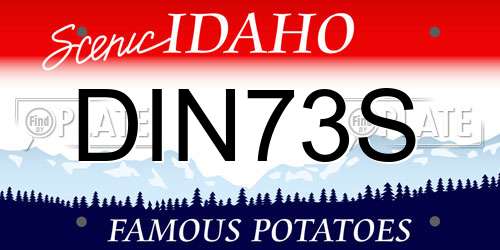 DIN73S Idaho License Plate