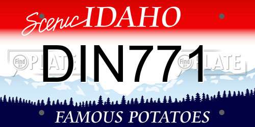 DIN771 Idaho License Plate