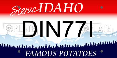 DIN77I Idaho License Plate