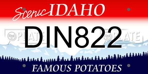 DIN822 Idaho License Plate