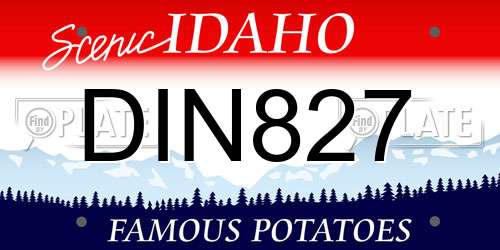 DIN827 Idaho License Plate