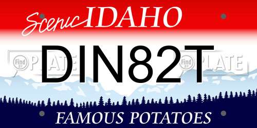 DIN82T Idaho License Plate