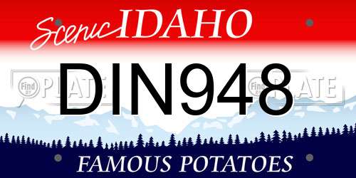 DIN948 Idaho License Plate