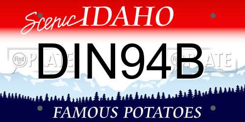 DIN94B Idaho License Plate