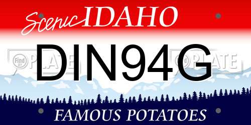 DIN94G Idaho License Plate
