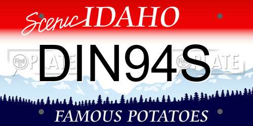 DIN94S Idaho License Plate