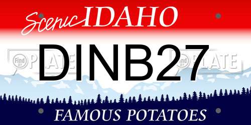 DINB27 Idaho License Plate