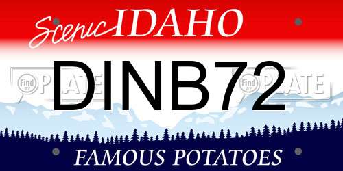 DINB72 Idaho License Plate