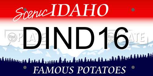 DIND16 Idaho License Plate