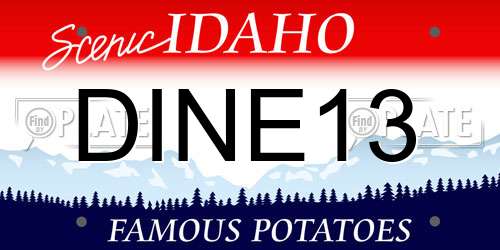 DINE13 Idaho License Plate