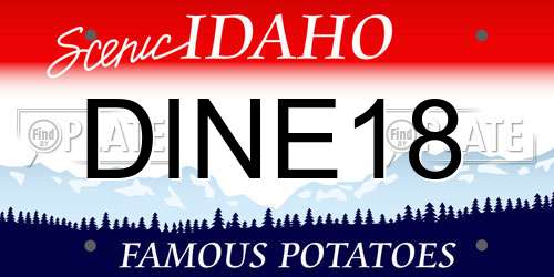 DINE18 Idaho License Plate