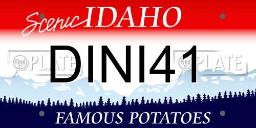 DINI41 Idaho License Plate