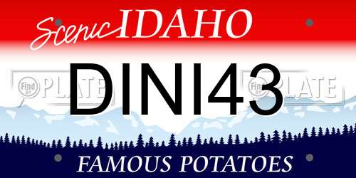 DINI43 Idaho License Plate