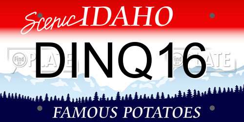DINQ16 Idaho License Plate