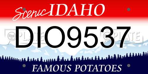DIO9537 Idaho License Plate