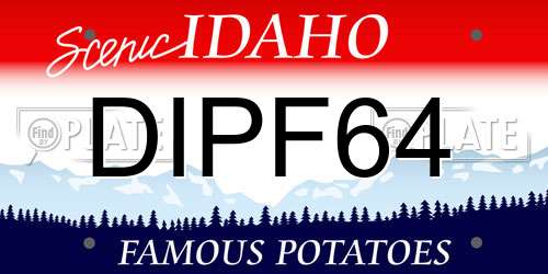 DIPF64 Idaho License Plate