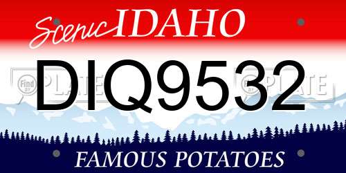 DIQ9532 Idaho License Plate