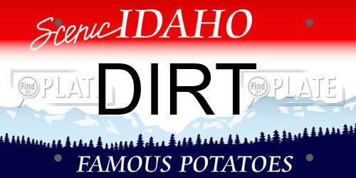 DIRT Idaho License Plate